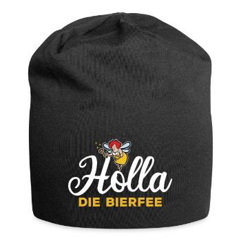Holla die Bierfee - Biertrinker - Männertag - Jersey-Beanie - Schwarz - Vorne