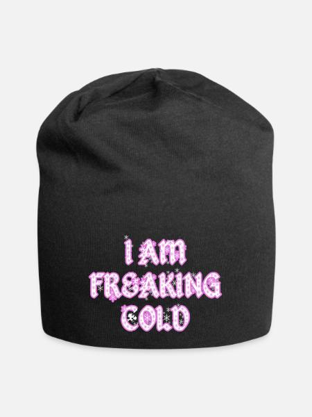 Mir ist kalt Frostbeule Spruch - Jersey-Beanie - Schwarz