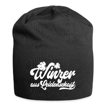 Winzer aus Leidenschaft - Motivation und Erfolg - Jersey-Beanie - Schwarz - Vorne