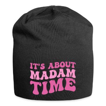 Es geht darum, dass Madame Time Humor sarkastisch lustig sagt - Jersey-Beanie - Schwarz - Vorne