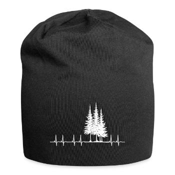 Herzschlag Wald Bäume EKG - Jersey-Beanie - Schwarz - Vorne