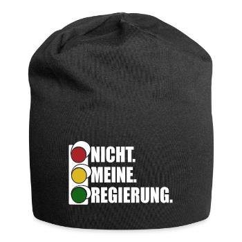 Ampel - Nicht meine Regierung - Spruch - Jersey-Beanie - Schwarz - Vorne