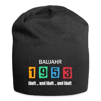 Baujahr 1953 - läuft und läuft und läuft - Jersey-Beanie - Schwarz - Vorne