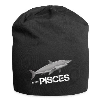 Fische Sternzeichen Fische Pisces - Jersey-Beanie - Schwarz - Vorne