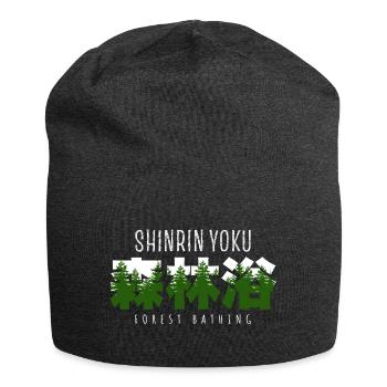 Shinrin yoku - Waldbaden - Waldmeditation - Jersey-Beanie - Anthrazit - Vorne