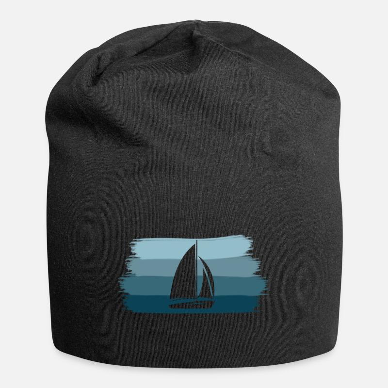 Blue Horizon Segelboot - Jersey-Beanie - Schwarz