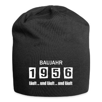 Baujahr 1956 - läuft und läuft und läuft - Jersey-Beanie - Schwarz - Vorne