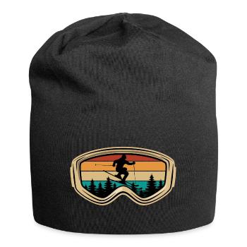 Ski, lunettes de ski, après-ski, sports d'hiver, vacances au ski - Bonnet en jersey - noir - Devant