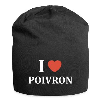 i love poivron - Bonnet en jersey - noir - Devant