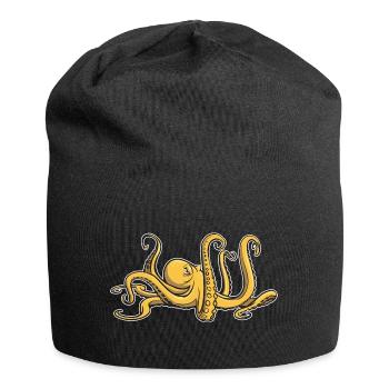 Ich mag Oktopus - acht Tentakel - Tintenfisch - Jersey-Beanie - Schwarz - Vorne