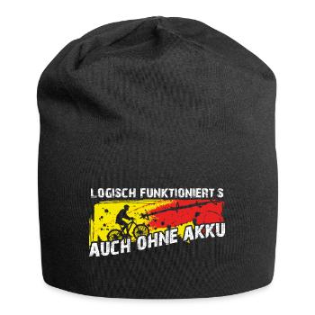 Biken ohne Akku ohne Motor - Jersey-Beanie - Schwarz - Vorne