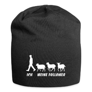 Ich Meine Follower Schafe Züchter Schafhirte - Jersey-Beanie - Schwarz - Vorne