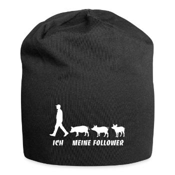 Ich Meine Follower Schweine Züchter Landwirt Bauer - Jersey-Beanie - Schwarz - Vorne