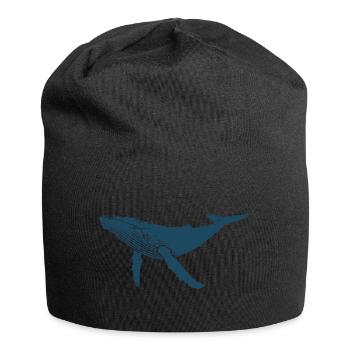 Baleine - baleine à bosse - mammifère marin - cadeau - Bonnet en jersey - noir - Devant