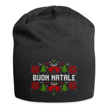 Buon Natale Merry Christmas Italy Gift - Jersey Beanie - black - Front
