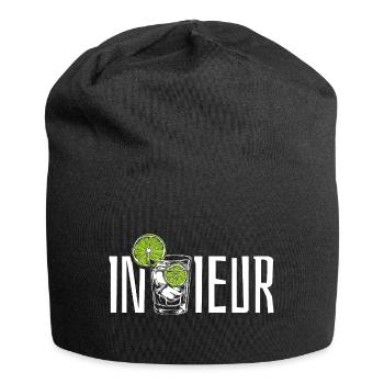 Gin Ingenieur - In Gin ieur - Wortspiel - Jersey-Beanie - Schwarz - Vorne