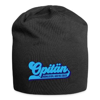 Farben änderbar | Opitän opa kapitän - Jersey-Beanie - Schwarz - Vorne