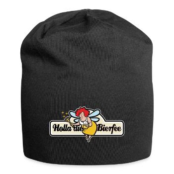 Holla die Bierfee - Biertrinker - Sticker - Jersey-Beanie - Schwarz - Vorne
