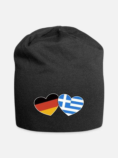 Deutsch Griechische Freundschaft - Geschenk - Jersey-Beanie - Schwarz