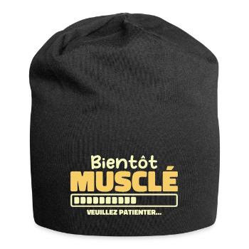 Soon to be muscular - please wait - Jersey Beanie - black - Front