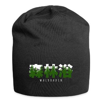 Shinrin yoku - Waldbaden - Waldmeditation - Jersey-Beanie - Schwarz - Vorne