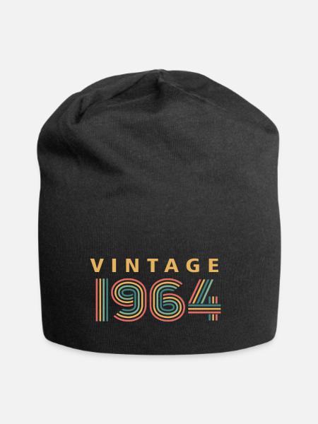 Jahrgang 1964 - Jersey-Beanie - Schwarz