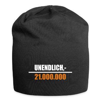 Unendlich geteilt durch 21 Millionen - Jersey-Beanie - Schwarz - Vorne