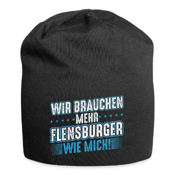 Flensburg Flensburger Männer Spruch Geschenk - Jersey-Beanie - Schwarz - Vorne