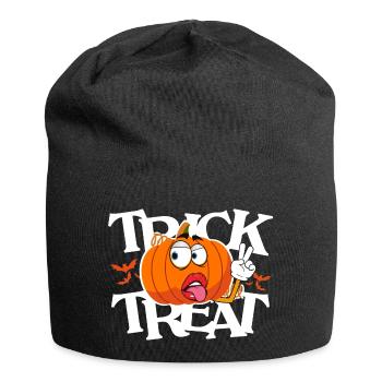Des bonbons ou un sort | Drôle de citrouille 🎃 d’Halloween - Bonnet en jersey - noir - Devant
