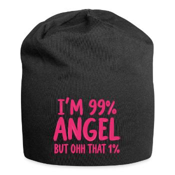 Angel Angel Percent Saying - Jersey Beanie - black - Front
