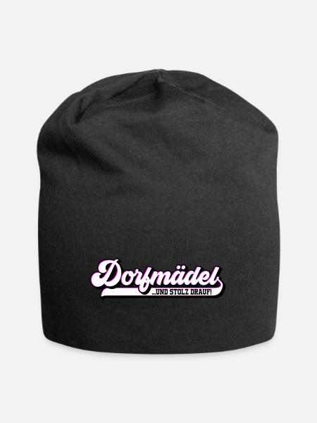 Farben änderbar | Dorfmädel Dorfmädchen - Jersey-Beanie - Schwarz