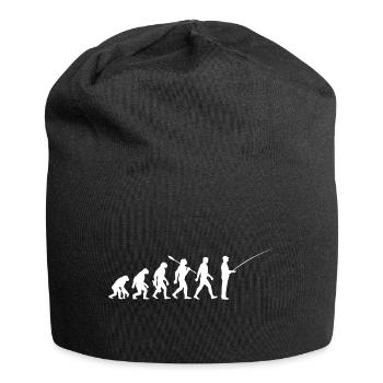 Evolution - Angler - Fische angeln - Jersey-Beanie - Schwarz - Vorne