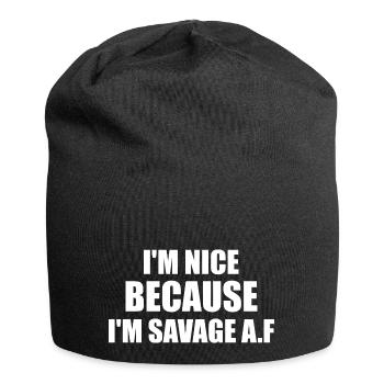 i'm nice because i'm savage af - Bonnet en jersey - noir - Devant