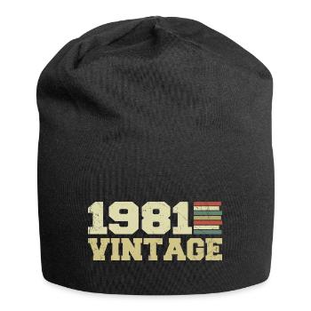 1981 Geburtstagsgeschenk 1981 Jahrgang 1981 Geschenk - Jersey-Beanie - Schwarz - Vorne
