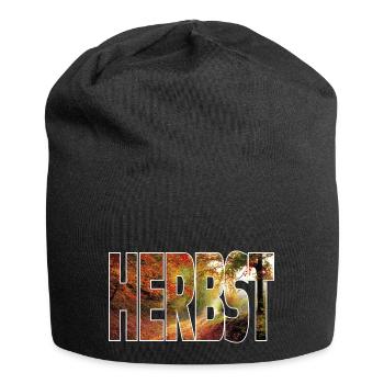 Herbst - Jersey-Beanie - Schwarz - Vorne
