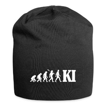 Evolution - Künstliche Intelligenz - KI - Jersey-Beanie - Schwarz - Vorne