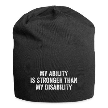 Meine Fähigkeit ist stärker als meine Behinderung - Jersey-Beanie - Schwarz - Vorne