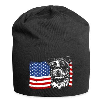 Jack Russell Terrier America Flag Dogs Wilsigns - Jersey Beanie - black - Front
