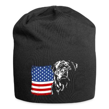 Rottweiler America Flag Dog Dogs Wilsigns - Jersey Beanie - black - Front