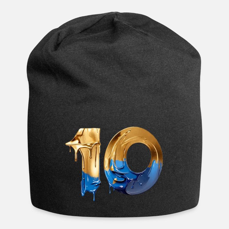 NR. 10 NUMMER 10 COOL 10. GEBURTSTAG - Jersey-Beanie - Schwarz