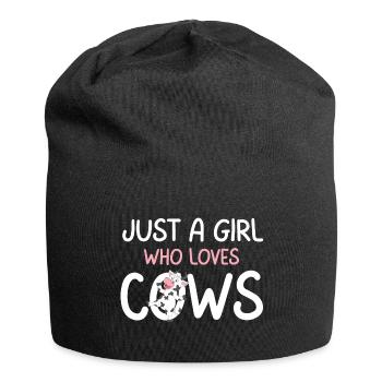 Just A Girl Who Loves Cows Cute Cow Farm - Jersey Beanie - black - Front