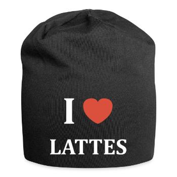 i love Lattes - Bonnet en jersey - noir - Devant