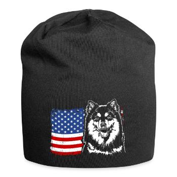 Finnischer Lapphund Amerika Fahne Hunde Wilsigns - Jersey-Beanie - Schwarz - Vorne