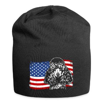 Miniature Poodle America Flag Dogs Wilsigns - Jersey Beanie - black - Front