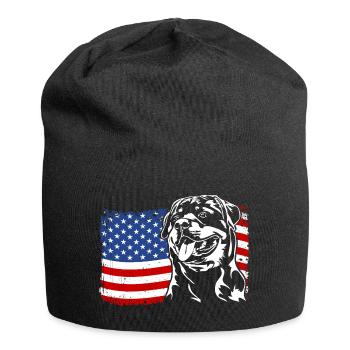 Rottweiler America Flag Dog Dogs Wilsigns - Jersey Beanie - black - Front
