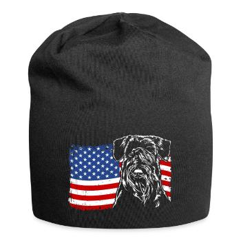Schnauzer America Flag Dog Dogs Wilsigns - Jersey Beanie - black - Front