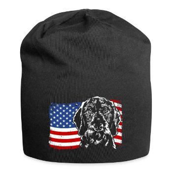teckel à poil dur amérique flag chiens chiens wilsigns - Bonnet en jersey - noir - Devant