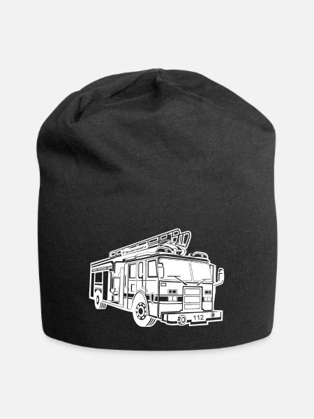 Camion de pompier pompier - Bonnet en jersey - noir