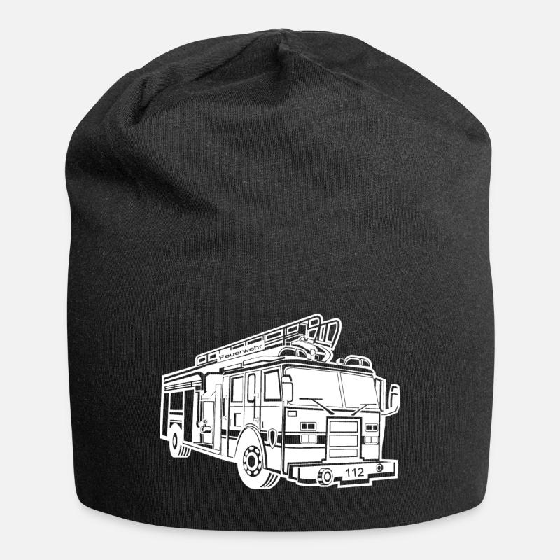 Camion de pompier pompier - Bonnet en jersey - noir