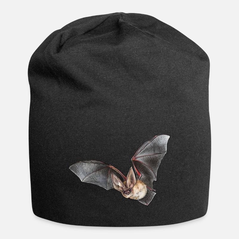 Braunes Langohr einzeln - Jersey-Beanie - Schwarz